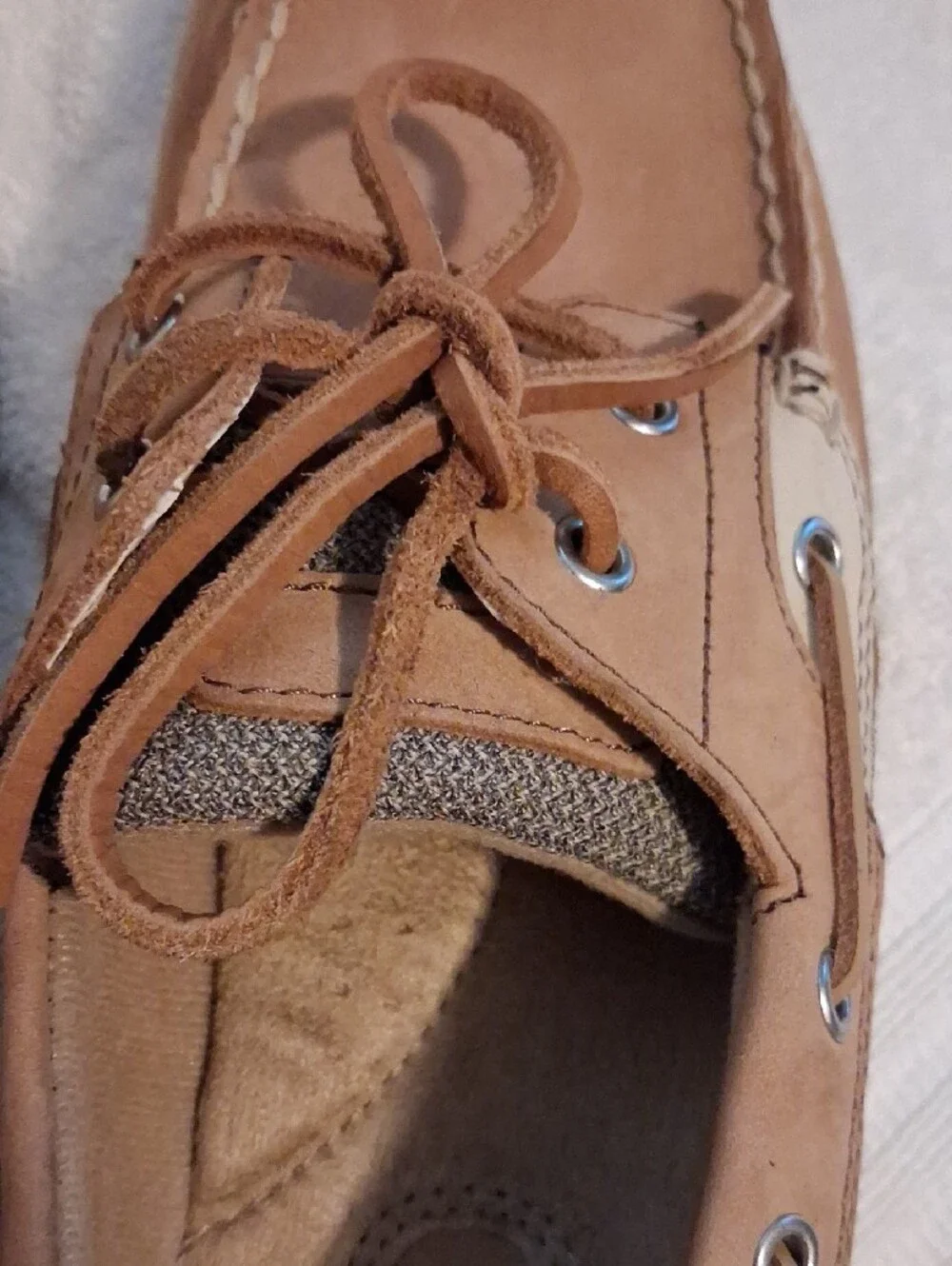 Aloha Island Brown and Cream Leather Boat Shoes